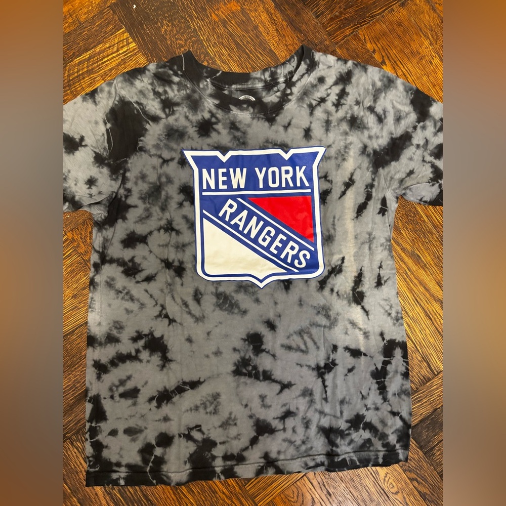 NHL New York Rangers Kids Tie-Dye T-Shirt - Black and Gray